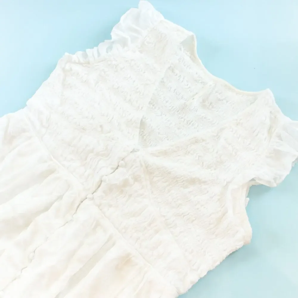 By Anthropologie Peregrine White Eyelet Midi Dress Size XLarge Petite XLP Bride - Picture 3 of 10